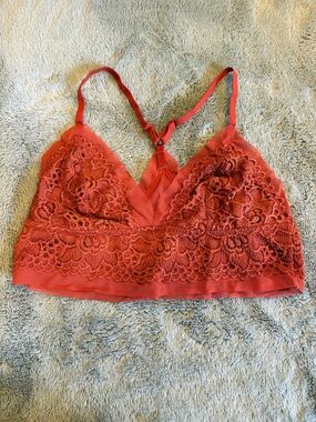 aerie Lace Triangle Bralette - Bloody Mary Red
